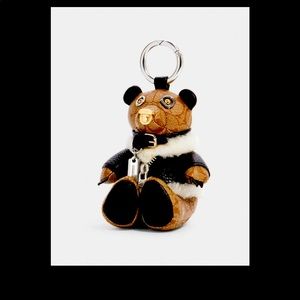 ON SALE…Cute New Coach Mojo Bear Bag Charm w Moto Jacket w signature canvas …Aut